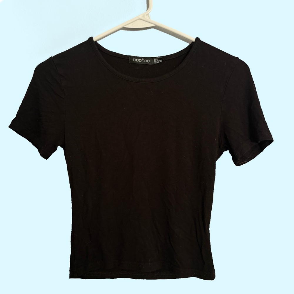 Boohoo Black Fitted Short Sleeve T-Shirt
